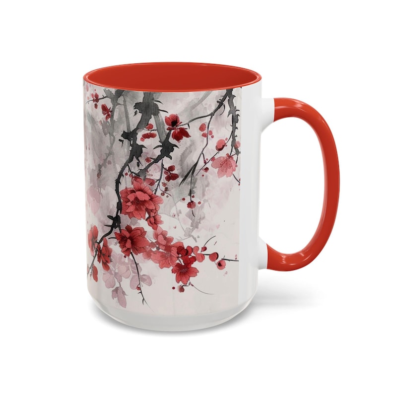 Floral Coffee Mug: Elegant Hand-Painted Style Accent Cup image 4