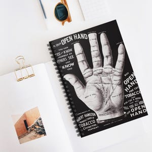 Vintage Palm Reading Spiral Notebook - Ruled Line