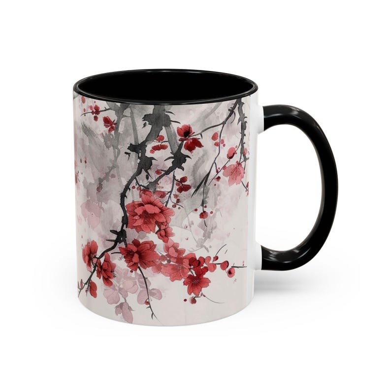 Floral Coffee Mug: Elegant Hand-Painted Style Accent Cup image 3