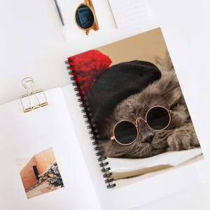Retro Cat Notebook - Spiral Ruled Line, Cat Lovers Gift, Funny Cat Journal, Cute Kitty Diary, Cat Lady Stationery, Cat Theme Planner