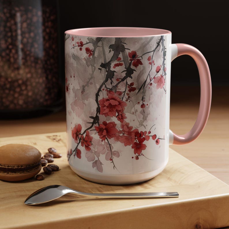 Floral Coffee Mug: Elegant Hand-Painted Style Accent Cup image 7