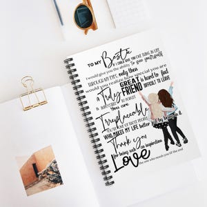 Bestie| Bestfriend| Inspirational Spiral Notebook - Ruled Line
