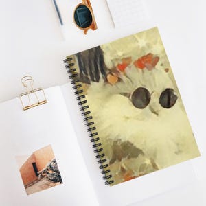 Retro Cat Notebook, Cat Lovers, Funny Cat Spiral Journal, Gift for Cat Lovers, Ruled Line Notebook