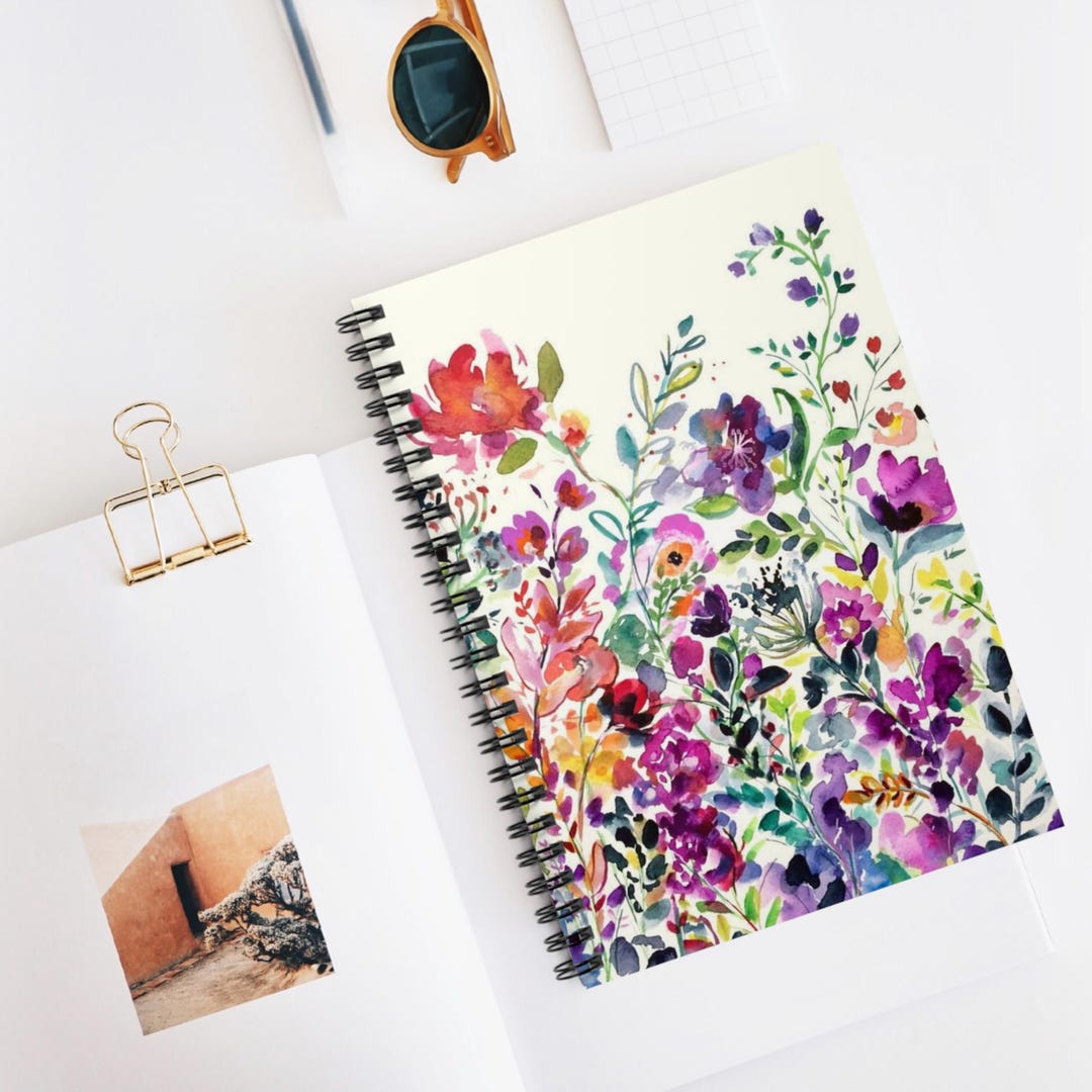 Wildflower Spiral Notebook: Floral Print, Ruled Line (118 Page) - Etsy