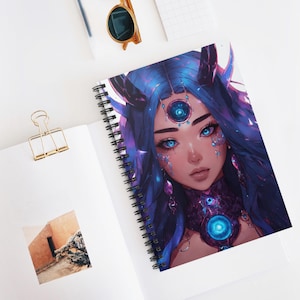 Whimsical Fairy 2 Journal Notebook, Cute Writing Stationery Gift, Magical Fantasy Diary, Ruled Line Spiral Book