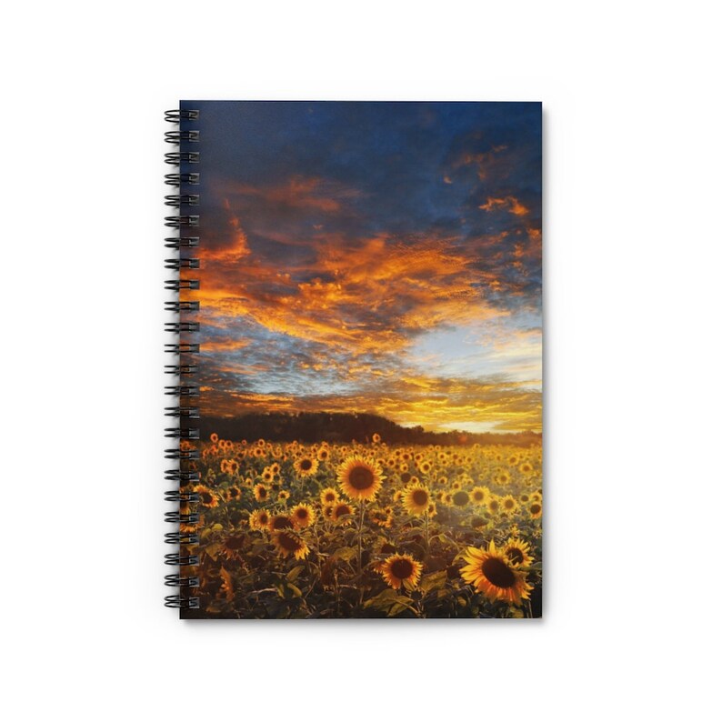 Sunflower Spiral Notebook Sunflower Journal Sunflower Notebook Ruled