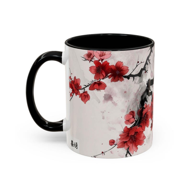 Floral Coffee Mug: Elegant Hand-Painted Style Accent Cup image 5