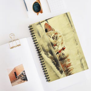 Retro Cat Notebook - Cat Lovers Spiral Journal, Funny Cat Notebook Gift, Ruled Line Notebook for Cat Lovers, Kitty Lover Planner, Cute