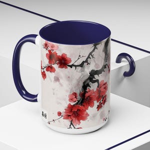 Floral Coffee Mug: Elegant Hand-Painted Style Accent Cup image 10
