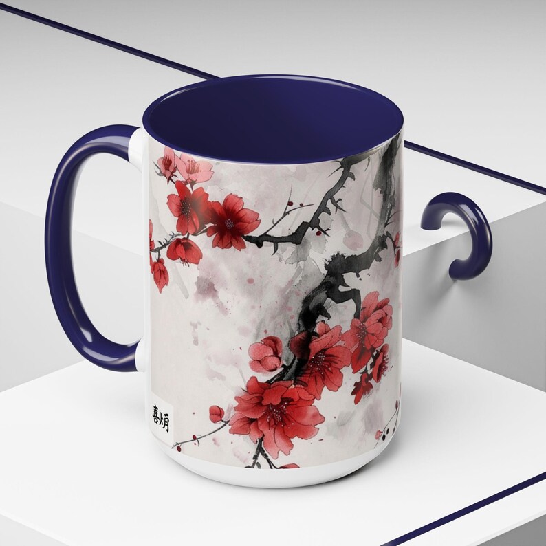Floral Coffee Mug: Elegant Hand-Painted Style Accent Cup image 10