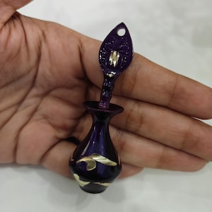 Elegant Handcrafted Metallic Purple Brass Surma Dani  | Eyeliner Powder Container | Deep Metallic Purple | Eyeliner Pot