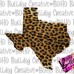 May include: A leopard print design of the state of Texas. The design is perfect for crafting projects, scrapbooking, and other creative endeavors.