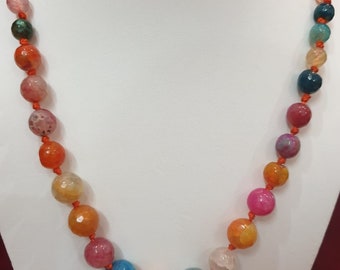 1 String Multi Color Semi Precious stone Necklace