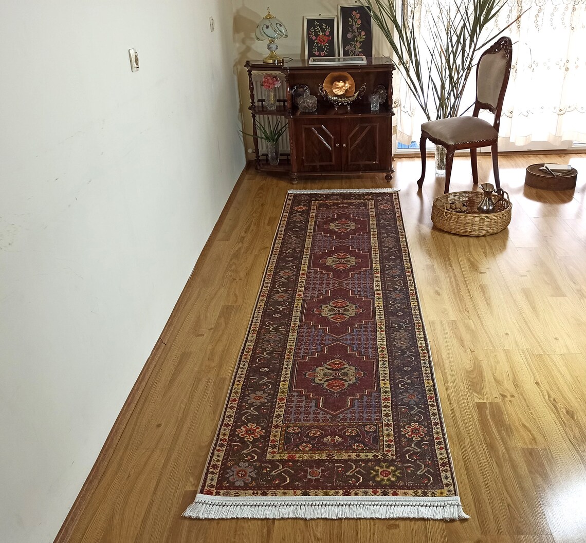 Kelim Teppich Grün Beige und Weinrot Orinetal Türkischer | Etsy