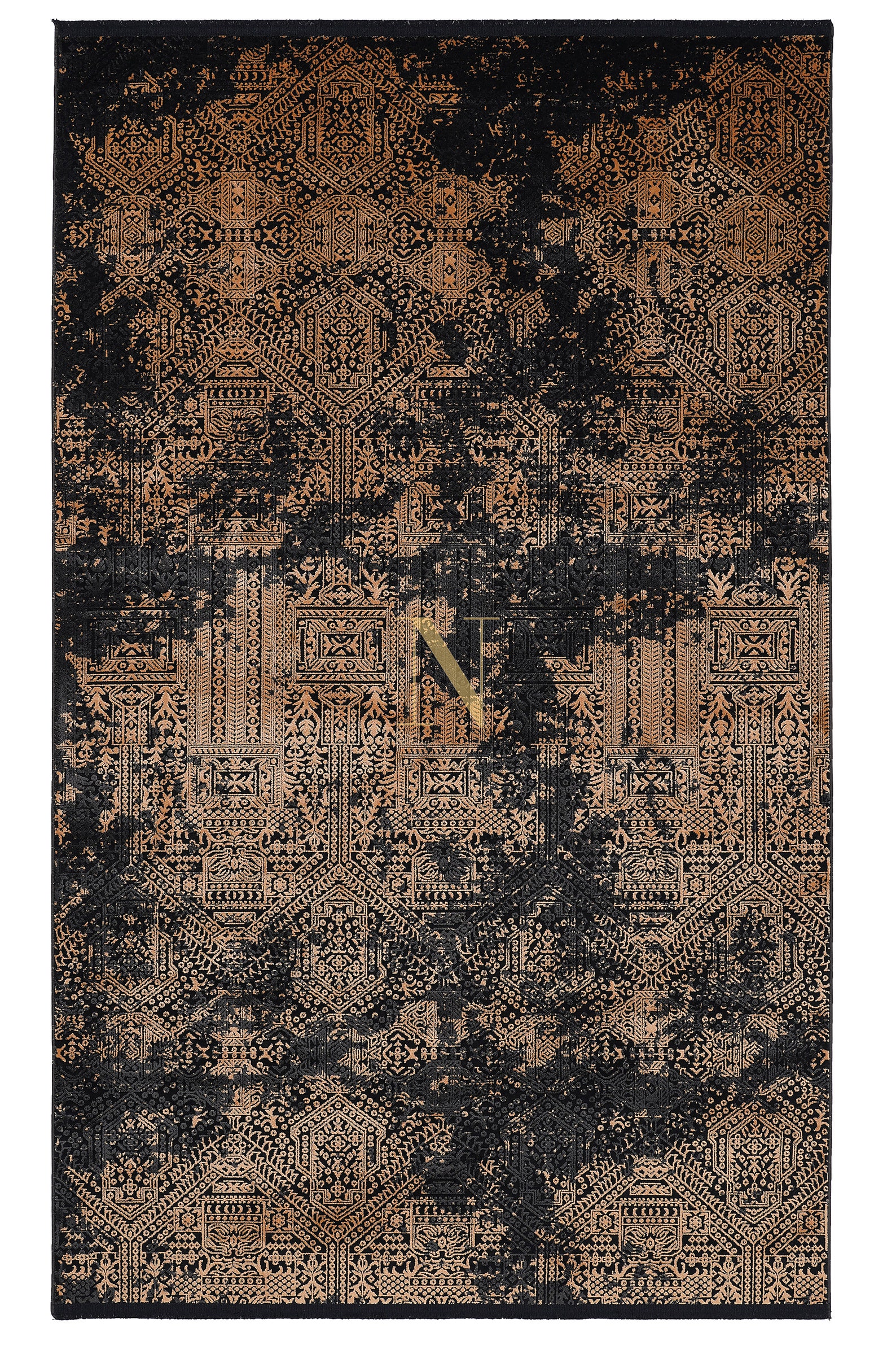 Black Area Rug Mustard Color Geometric Diamond Design Carpet Etsy