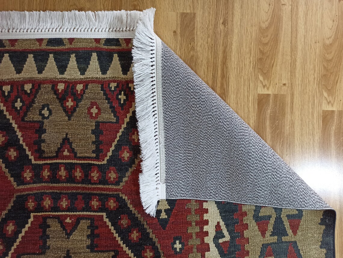 Kelim Teppich Beige Braun und Pastellgrün Orinetal | Etsy