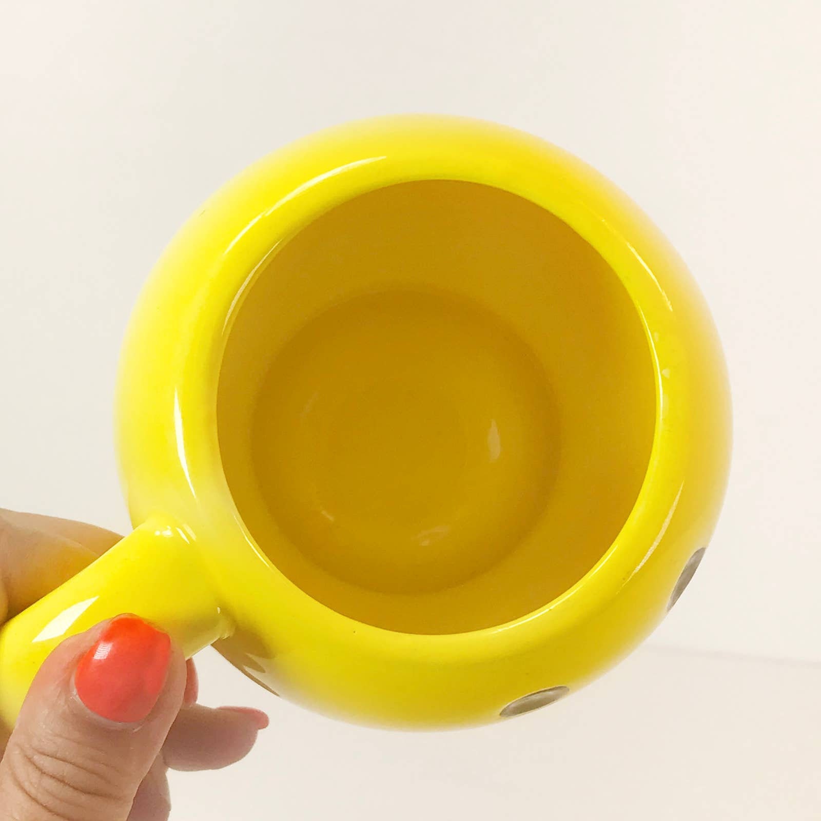 Smiley Happy Face Emoji Mug Yellow Coffee Cup Mid Century