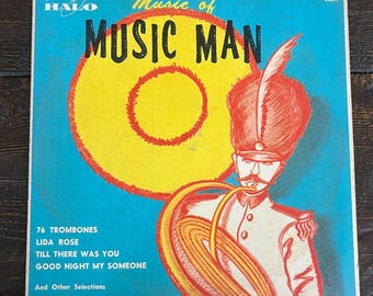 Vintage Music Man 1958 Vinyl LP: Broadway Soundtrack, Halo Records