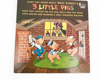 3 Little Pigs Disneyland Records 1963 RARE Vintage Vinyl LP Record Album DQ 1310