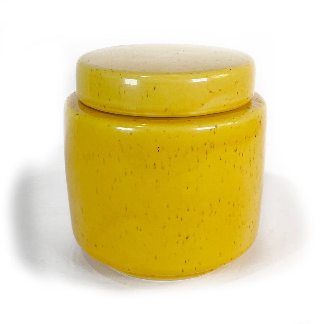 Mccoy Pottery Canister Cookie Jar 214 19301939 Mustard Etsy