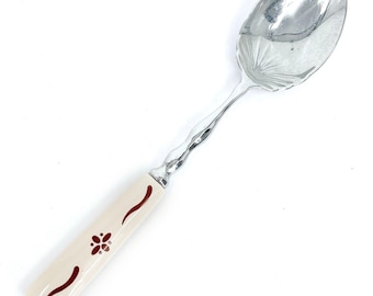 Longaberger  11" Large Serving Spoon Woven Traditions RED Ceramic Handle