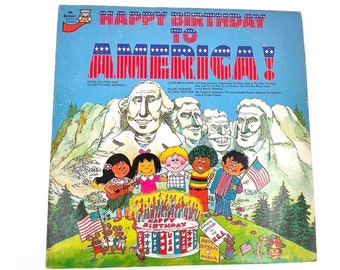 Gelukkige verjaardag aan AMERIKA Mr Pickwick SPC5116 vinyl LP-album1974 zeldzame gepensioneerde moeilijk te vinden vintage patriottische platenalbum