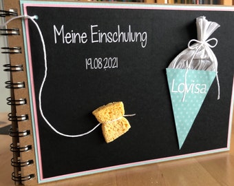 Gästebuch Erinnerungsbuch Einschulung personalisierbar