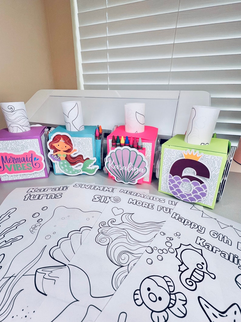 Coloring Activity Box Template-digital Cutting File Silhouette Studio ...