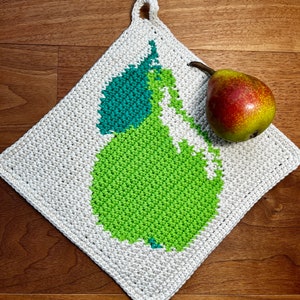 Crocheted Potholder Pear Green