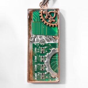 Circuit Board Pendant / Upcycled Motherboard / Geek Chic Jewelry / Steampunk Inspired / Handmade Wearable Art