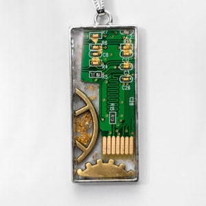 Circuit Board Pendant / Upcycled Motherboard / Geek Chic Jewelry / Steampunk Inspired / Handmade Wearable Art