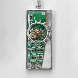 Circuit Board Pendant / Upcycled Motherboard / Geek Chic Jewelry / Steampunk Inspired / Handmade Wearable Art