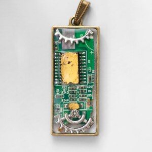 Circuit Board Pendant / Upcycled Motherboard / Geek Chic Jewelry / Steampunk Inspired / Handmade Wearable Art