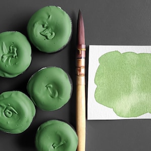 MINTED  / clay pans / Handmade Watercolor Paint / Hand Mulled Paints / Watercolor Palette / Handcrafted Art Supply / Artist Gift