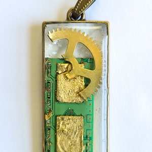 Circuit Board Pendant / Upcycled Motherboard / Geek Chic Jewelry / Steampunk Inspired / Handmade Wearable Art