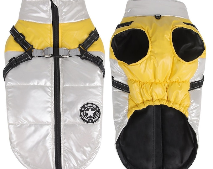 Dog Raincoat Pet Jacket, Dog Insulated Raincoat With Harness, Light