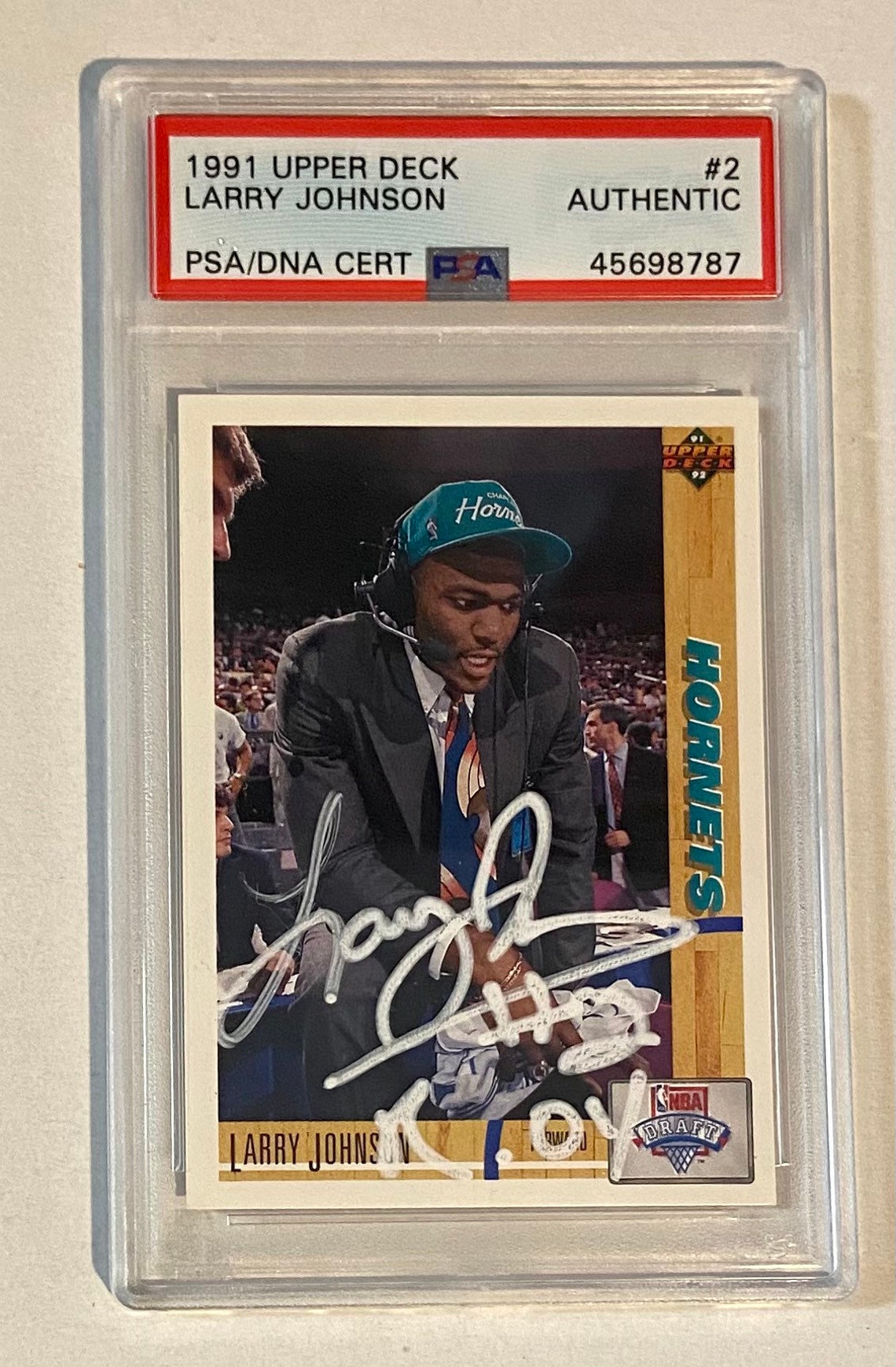 1991 Upper Deck Larry Johnson signé Rookie Card Charlotte Etsy