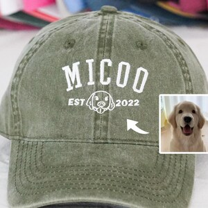 Custom Pet Outline Drawing Hat, Embroidered Pet Portrait Caps, Personalized Cat Dog Mom Hat, Gift for Pet Lover, Pet Dad Gift
