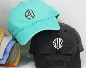 Custom Initial Embroidery Baseball Caps, Personalized Bachelorette Hat, Monogrammed Caps, Party Favors