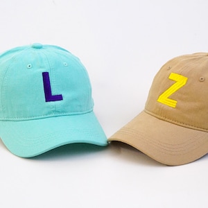 Kids Caps Personalized Initials, Custom Single Initial Youth Baseball Caps, Monogrammed Hat, Embroidered Initial Hat, Children Hat, Baby Hat