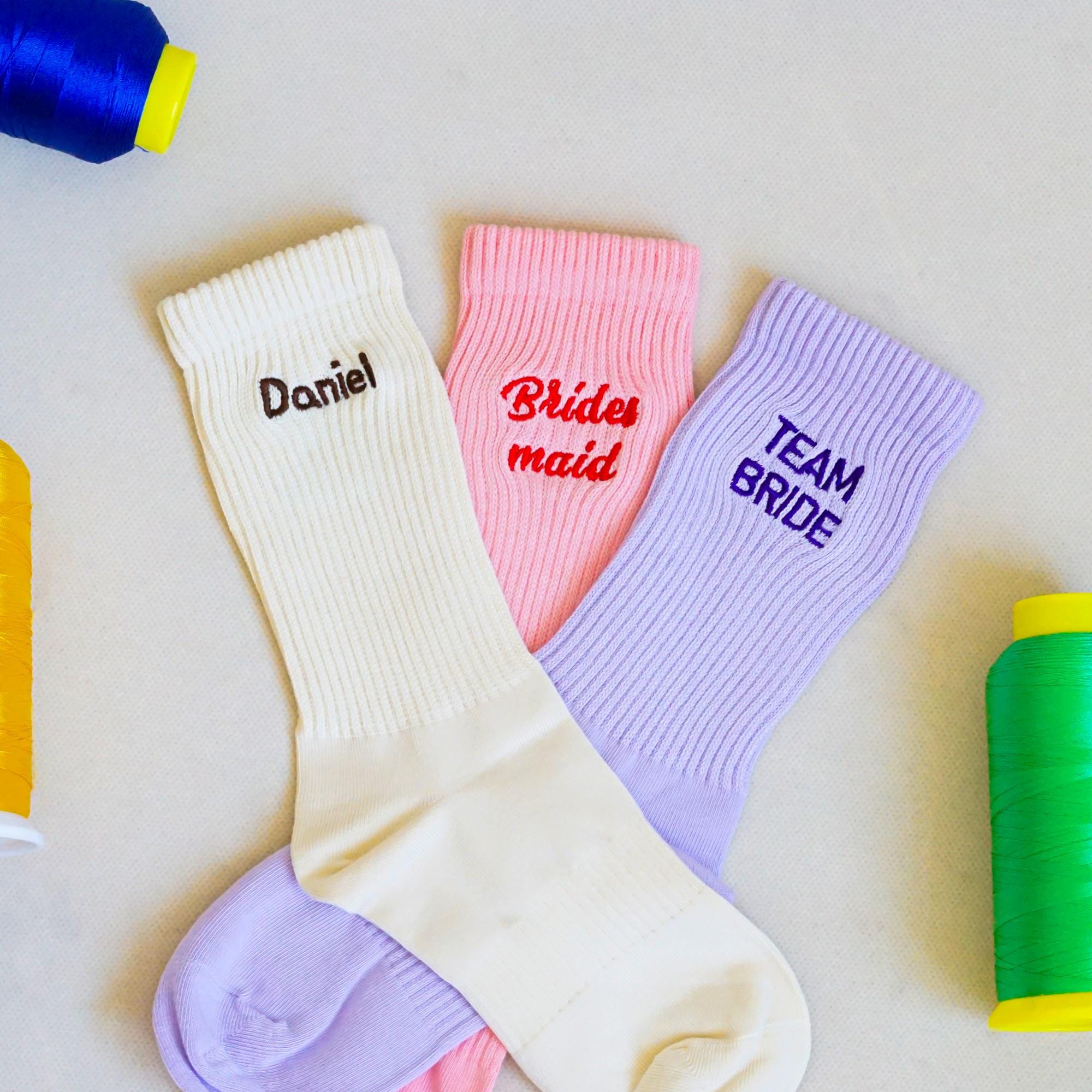 Sock Word Bulk Price for Custom Text Embroidered Sport Socks, Unisex Cotton Socks ...
