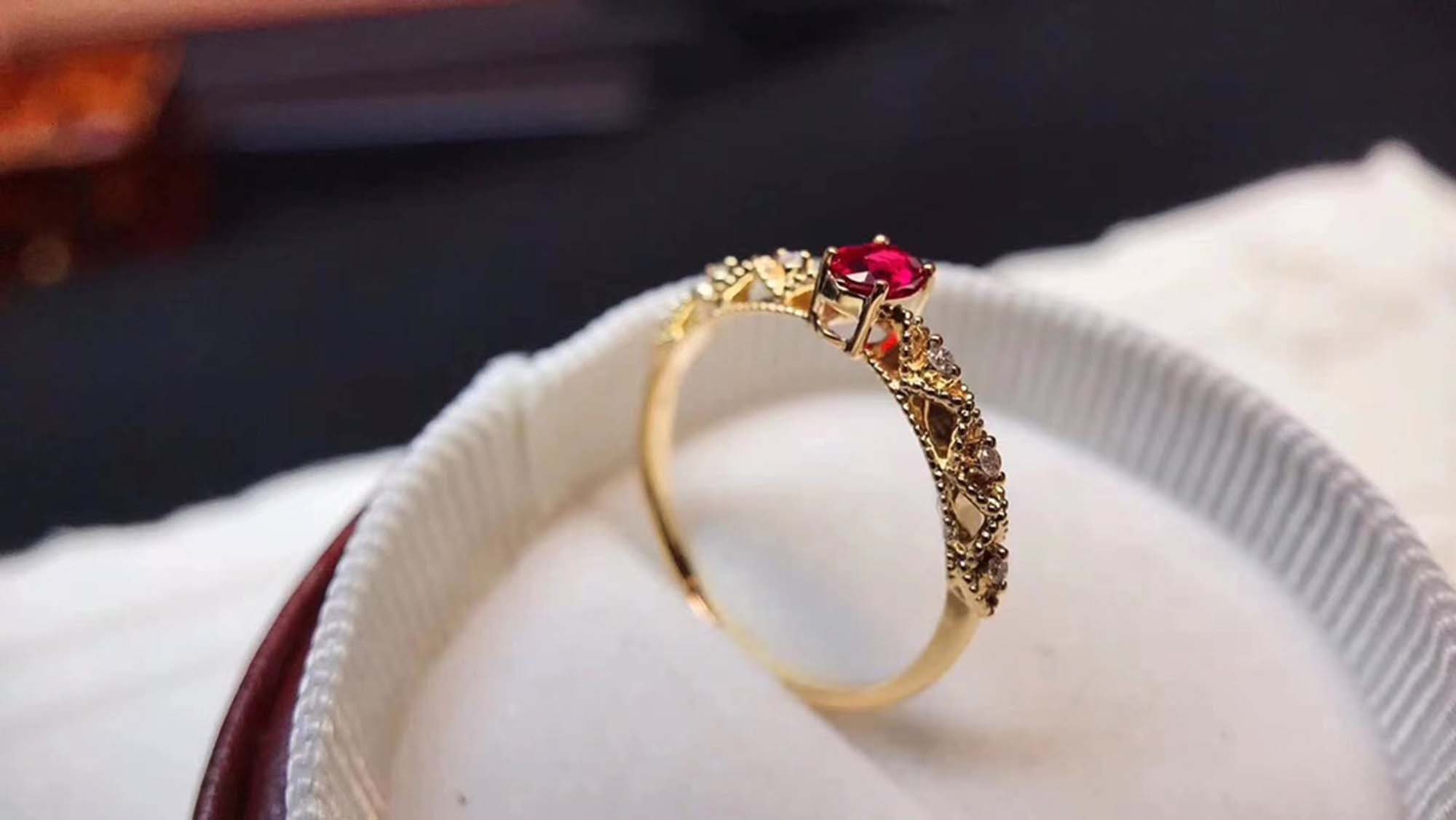 Ruby Ring Handmade Fire Shining Myanmar Ruby Ring 18K Gold | Etsy