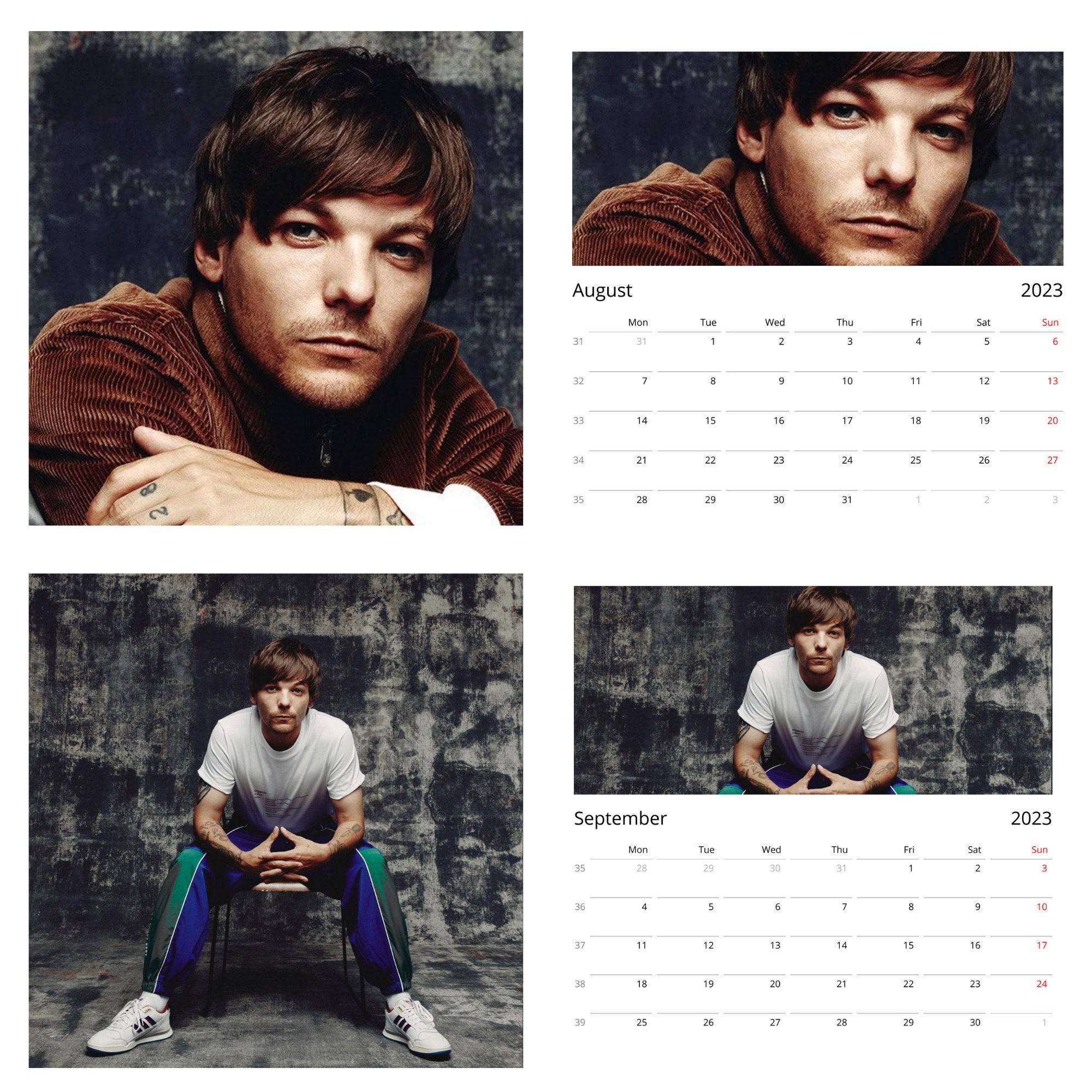 Louis Tomlinson Wall Calendars Etsy