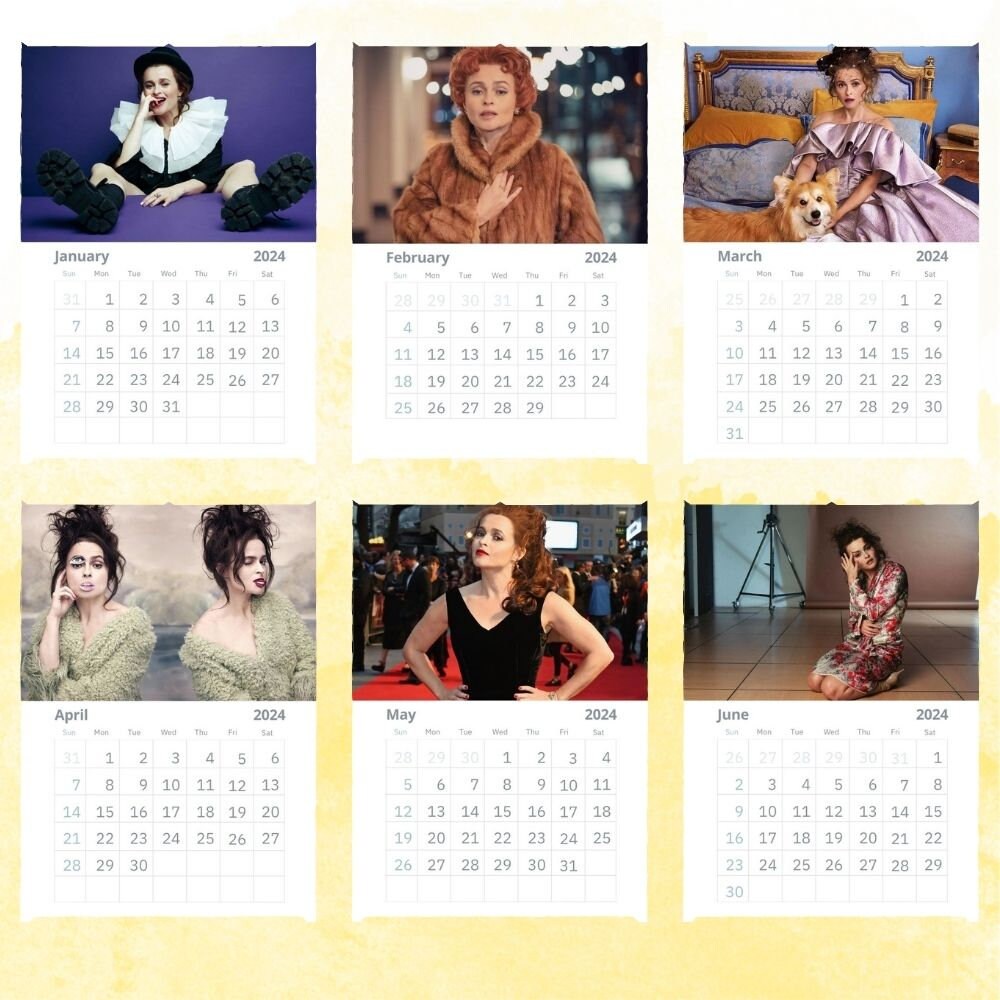 Helena Bonham Carter Calendar 2024 Wall Calendar Gift for Etsy Australia