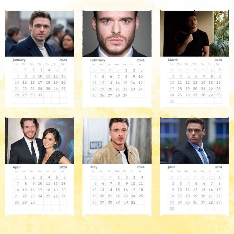 Richard Madden Calendar 2024 Wall Calendar Gift for Her Etsy