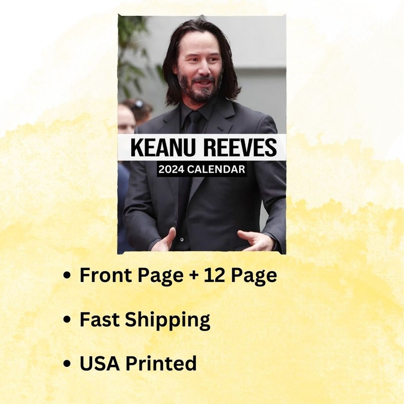 Keanu Reeves Calendar 2024 Vol 2 Wall Calendar Gift for Etsy Australia
