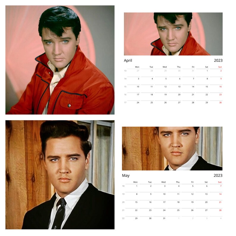 Elvis Presley Wall Calendars Etsy