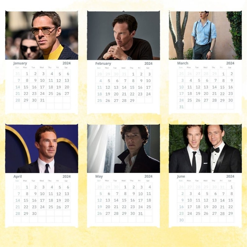 Benedict Cumberbatch Calendar 2024 Wall Calendar Gift for Etsy