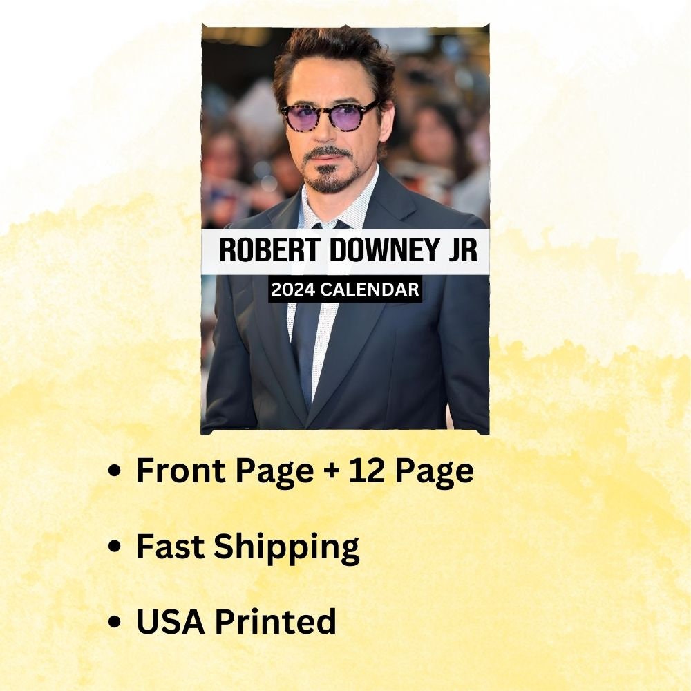 Robert Downey Jr Calendar 2024 Wall Calendar Gift for Her sold by