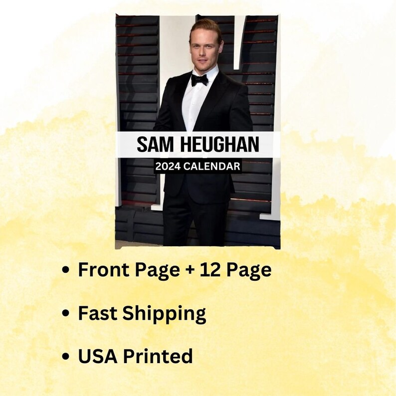 Sam Heughan Calendar 2024 Wall Calendar Gift For Her Etsy